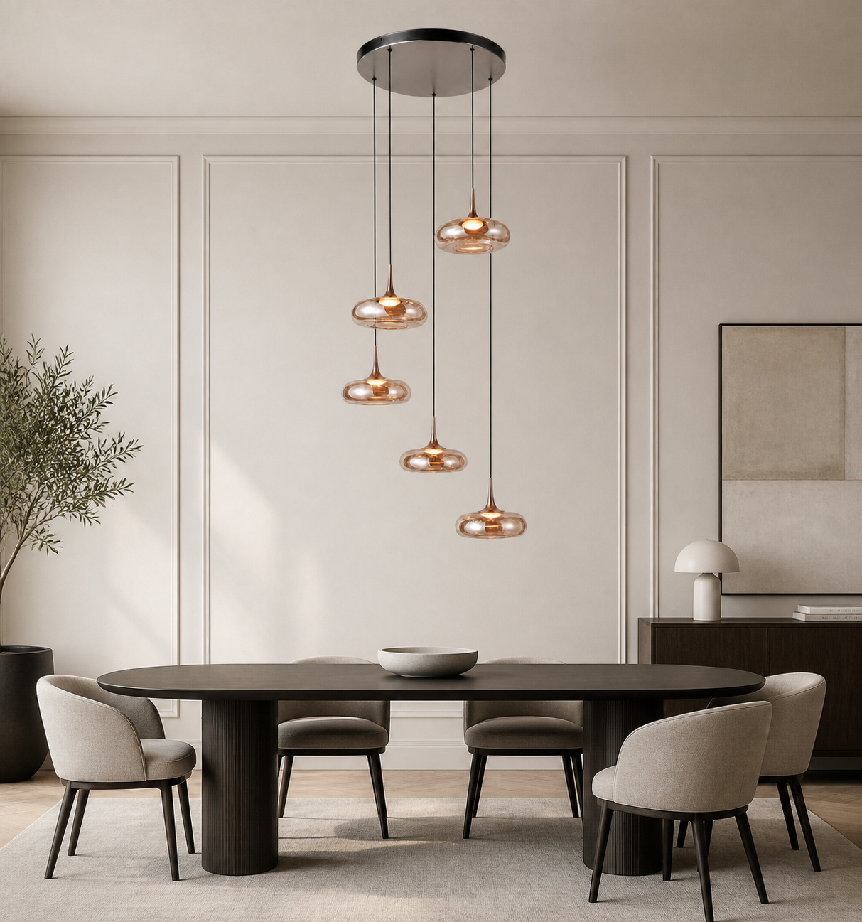 Aurelia Glass Cluster Pendant interior scene